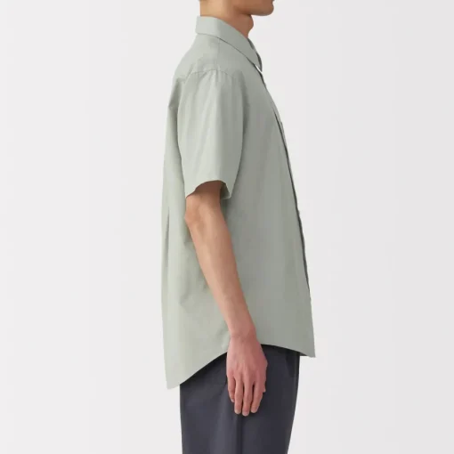 Fashion Men's Washed Broadcloth Short Sleeve Shirt Shirts & Polos