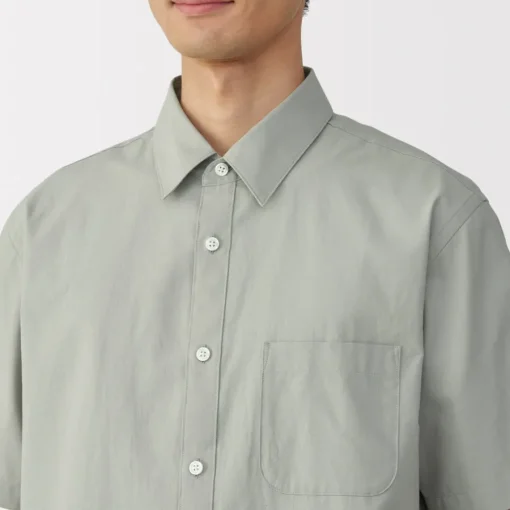 Fashion Men's Washed Broadcloth Short Sleeve Shirt Shirts & Polos