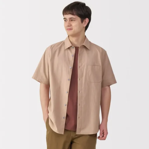 Fashion Men's Washed Broadcloth Short Sleeve Shirt Shirts & Polos