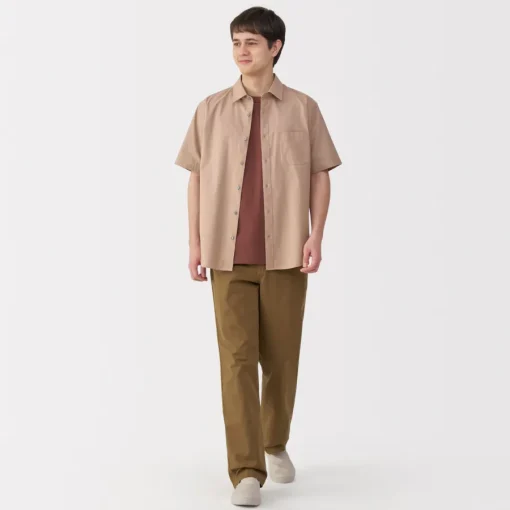 Fashion Men's Washed Broadcloth Short Sleeve Shirt Shirts & Polos