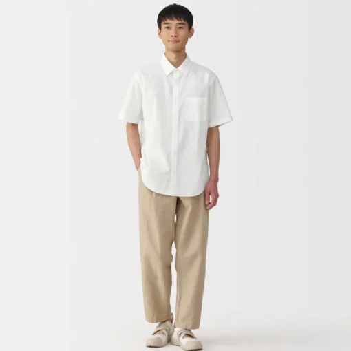 Fashion Men's Washed Broadcloth Short Sleeve Shirt Shirts & Polos