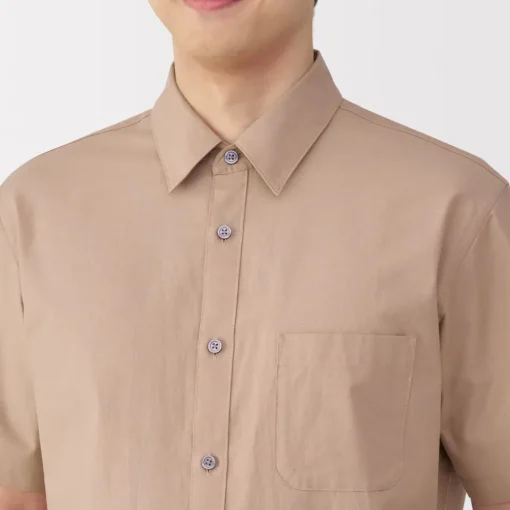 Fashion Men's Washed Broadcloth Short Sleeve Shirt Shirts & Polos
