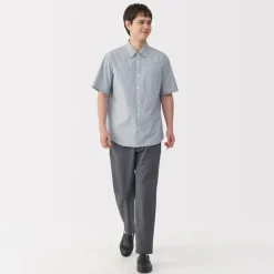 Best Men's Washed Broadcloth Short Sleeve Striped Shirt Shirts & Polos