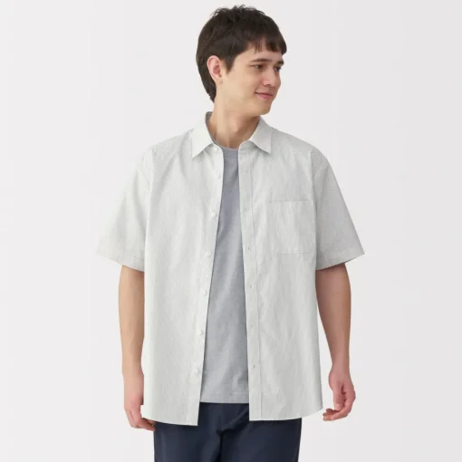 Best Men's Washed Broadcloth Short Sleeve Striped Shirt Shirts & Polos