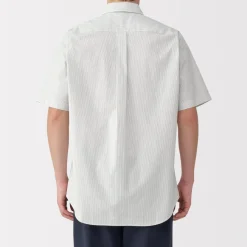 Best Men's Washed Broadcloth Short Sleeve Striped Shirt Shirts & Polos