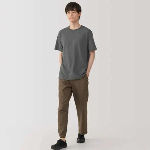 New Men's Washed Heavy Weight Crew Neck Short Sleeve T-Shirt T-Shirts
