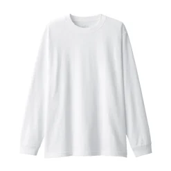 Clearance Men's Washed Heavy Weight Crew Neck Long Sleeve T-Shirt T-Shirts