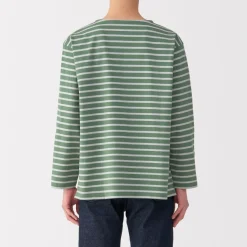 Hot Men's Washed Heavyweight Boat Neck 9/10 Sleeve T-Shirt T-Shirts