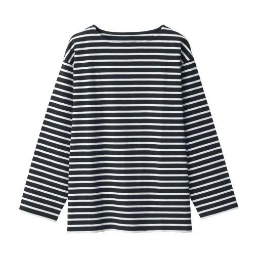 Hot Men's Washed Heavyweight Boat Neck 9/10 Sleeve T-Shirt T-Shirts