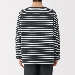 Hot Men's Washed Heavyweight Boat Neck 9/10 Sleeve T-Shirt T-Shirts