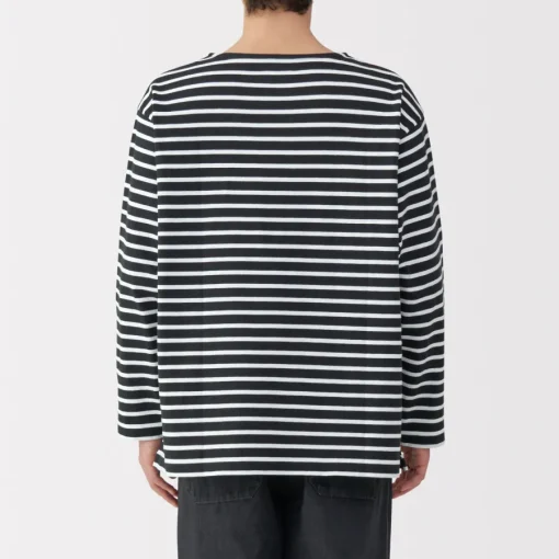 Hot Men's Washed Heavyweight Boat Neck 9/10 Sleeve T-Shirt T-Shirts