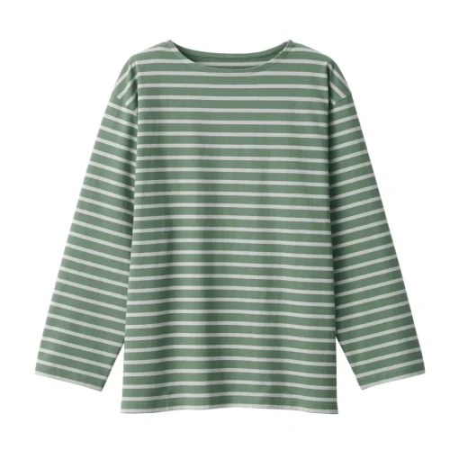 Hot Men's Washed Heavyweight Boat Neck 9/10 Sleeve T-Shirt T-Shirts