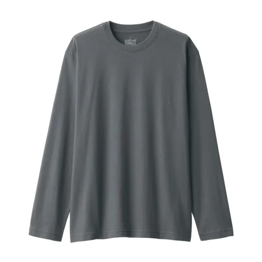 New Men's Washed Jersey Crew Neck Long Sleeve T-Shirt T-Shirts