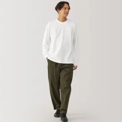 New Men's Washed Jersey Crew Neck Long Sleeve T-Shirt T-Shirts