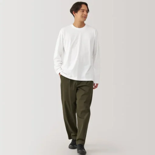 New Men's Washed Jersey Crew Neck Long Sleeve T-Shirt T-Shirts