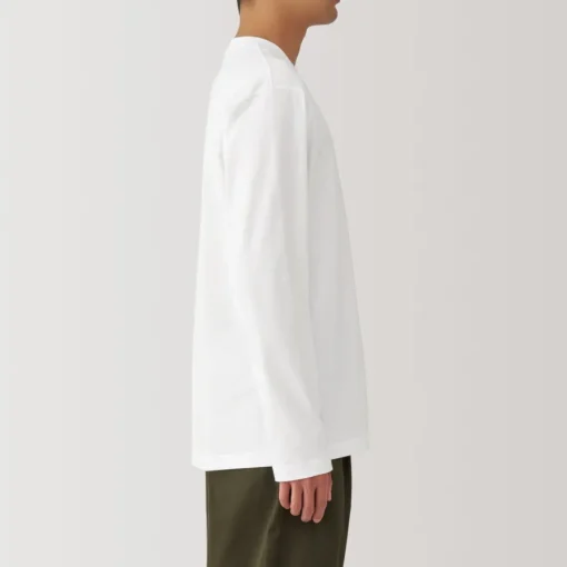 New Men's Washed Jersey Crew Neck Long Sleeve T-Shirt T-Shirts