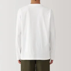 New Men's Washed Jersey Crew Neck Long Sleeve T-Shirt T-Shirts