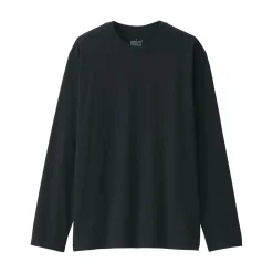 New Men's Washed Jersey Crew Neck Long Sleeve T-Shirt T-Shirts