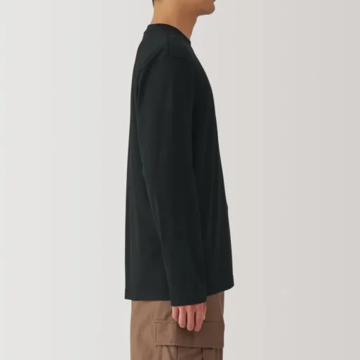 New Men's Washed Jersey Crew Neck Long Sleeve T-Shirt T-Shirts