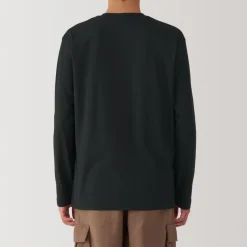 New Men's Washed Jersey Crew Neck Long Sleeve T-Shirt T-Shirts