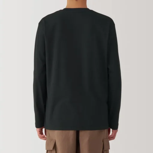 New Men's Washed Jersey Crew Neck Long Sleeve T-Shirt T-Shirts