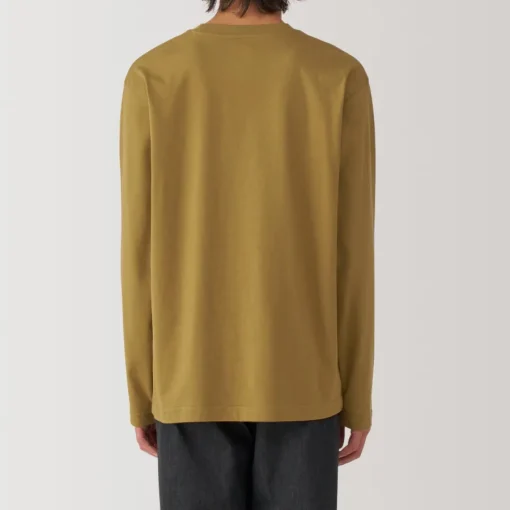 New Men's Washed Jersey Crew Neck Long Sleeve T-Shirt T-Shirts