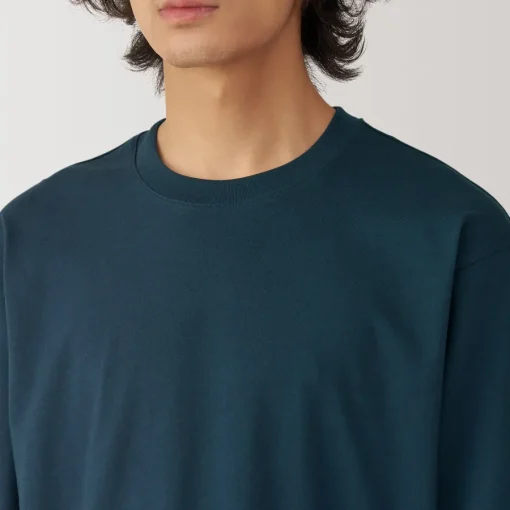 New Men's Washed Jersey Crew Neck Long Sleeve T-Shirt T-Shirts
