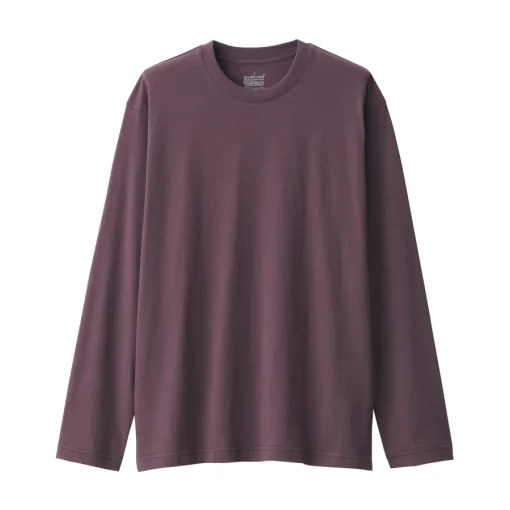 New Men's Washed Jersey Crew Neck Long Sleeve T-Shirt T-Shirts