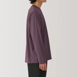 New Men's Washed Jersey Crew Neck Long Sleeve T-Shirt T-Shirts