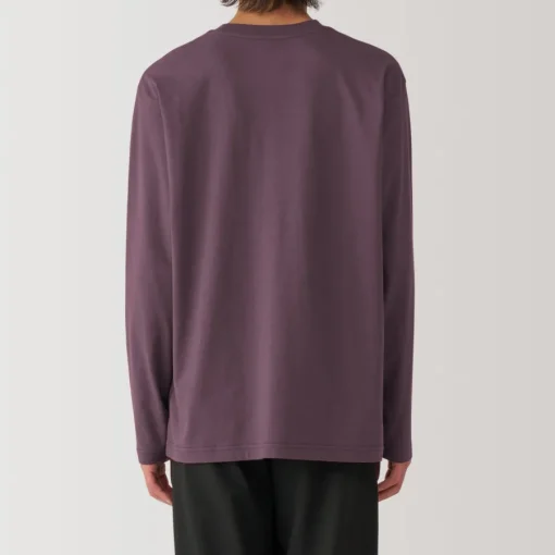 New Men's Washed Jersey Crew Neck Long Sleeve T-Shirt T-Shirts
