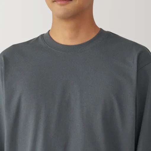 New Men's Washed Jersey Crew Neck Long Sleeve T-Shirt T-Shirts
