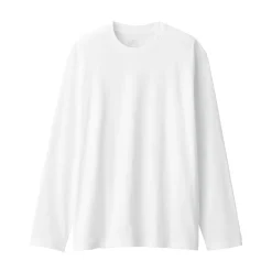 New Men's Washed Jersey Crew Neck Long Sleeve T-Shirt T-Shirts
