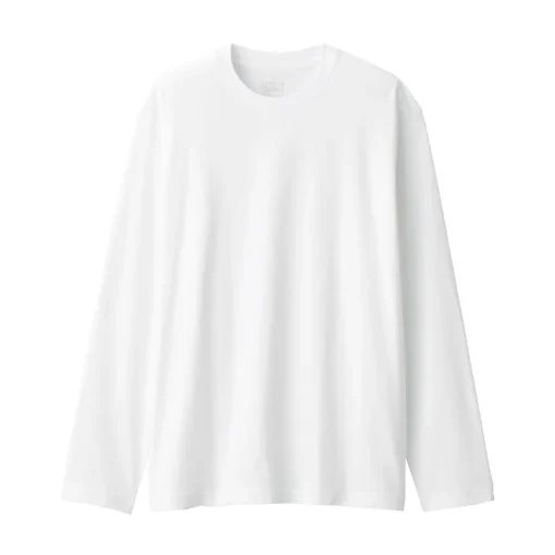 New Men's Washed Jersey Crew Neck Long Sleeve T-Shirt T-Shirts