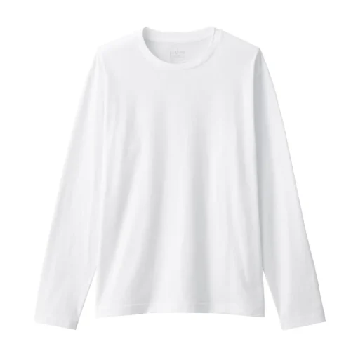 New Men's Washed Jersey Crew Neck Long Sleeve T-Shirt T-Shirts