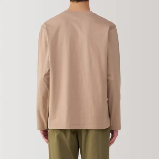New Men's Washed Jersey Crew Neck Long Sleeve T-Shirt T-Shirts