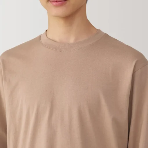 New Men's Washed Jersey Crew Neck Long Sleeve T-Shirt T-Shirts