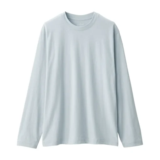New Men's Washed Jersey Crew Neck Long Sleeve T-Shirt T-Shirts