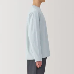 New Men's Washed Jersey Crew Neck Long Sleeve T-Shirt T-Shirts