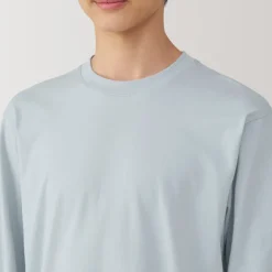 New Men's Washed Jersey Crew Neck Long Sleeve T-Shirt T-Shirts