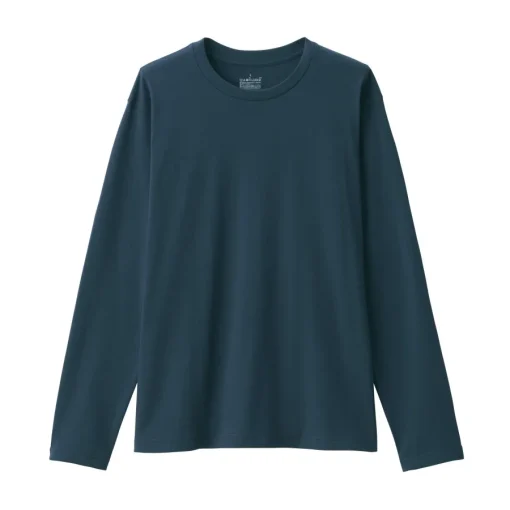 New Men's Washed Jersey Crew Neck Long Sleeve T-Shirt T-Shirts