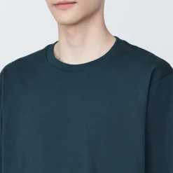 New Men's Washed Jersey Crew Neck Long Sleeve T-Shirt T-Shirts