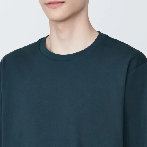 New Men's Washed Jersey Crew Neck Long Sleeve T-Shirt T-Shirts