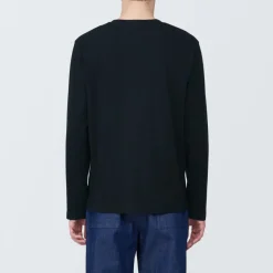 New Men's Washed Jersey Crew Neck Long Sleeve T-Shirt T-Shirts