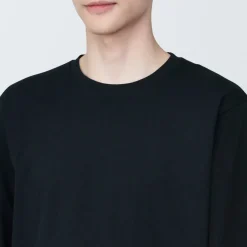 New Men's Washed Jersey Crew Neck Long Sleeve T-Shirt T-Shirts