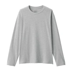 New Men's Washed Jersey Crew Neck Long Sleeve T-Shirt T-Shirts