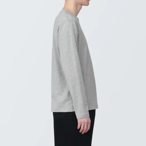 New Men's Washed Jersey Crew Neck Long Sleeve T-Shirt T-Shirts