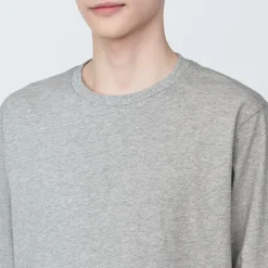 New Men's Washed Jersey Crew Neck Long Sleeve T-Shirt T-Shirts