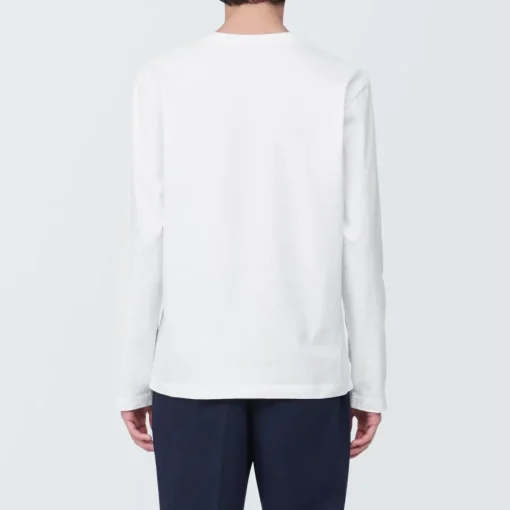 New Men's Washed Jersey Crew Neck Long Sleeve T-Shirt T-Shirts
