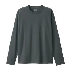 Sale Men's Washed Jersey Long Sleeves Crew Neck T-Shirt T-Shirts