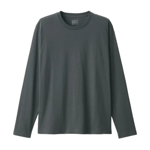 Sale Men's Washed Jersey Long Sleeves Crew Neck T-Shirt T-Shirts